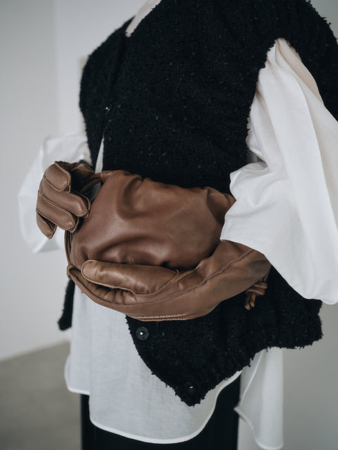 lamb leather shoulder bag